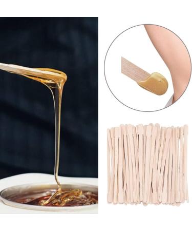 100 PCS Waxing Wooden Spatula - Hair Removal Applicator Sticks for Eyebrows & Body | Disposable Wooden Wax Sticks for Smooth Results - Buy Online on GoSupps.com