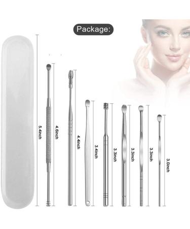 7Pcs/Set Stainless Steel Ear Wax Pickers Ear Cleaner Curette Spoon Tool Kit - Buy Online on GoSupps.com