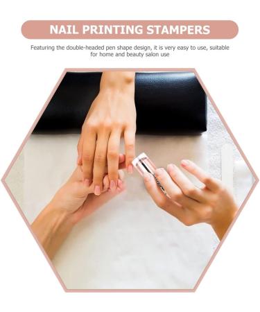 Double-End Nail Art Stamper & Templates Set - French Manicure Tool 8.6x3x3cm for Stunning Nail Designs - International Shipping Available - Buy Online on GoSupps.com