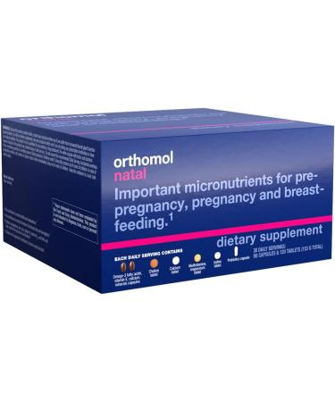 Orthomol Natal - Prenatal Supplement for Pre-Pregnancy Pregnancy & Breastfeeding | 30 Tablets & Capsules - Supports Maternal Health - Buy Online on GoSupps.com