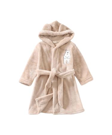 Miyanuby Baby Boys Girls Bathrobe Soft Flannel Langarm Animal Hoodie Morning Mantle Night Lashing Homewear For Children Baby Boys Gift 1-2 Years Eisbear