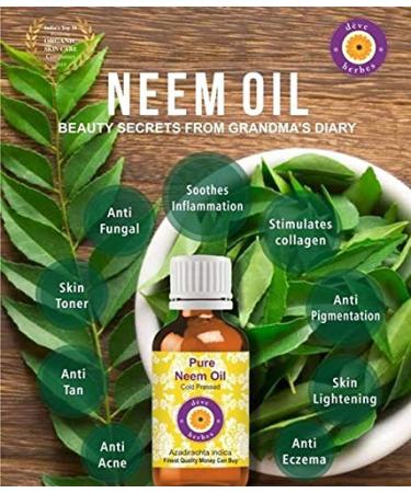 Buy Deve Herbes Pure Neem Oil 300ml - Cold Pressed Azadirachta Indica for Natural Skincare - Buy Online on GoSupps.com