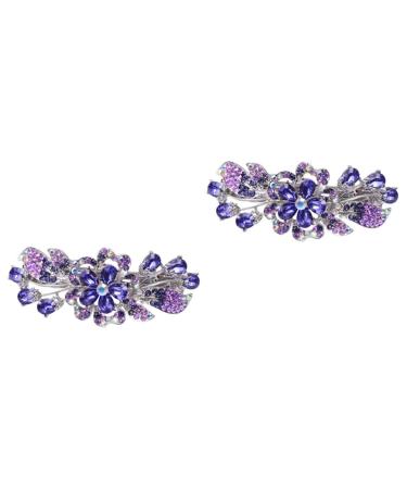 minkissy the hairpin rhinestone clip hair holder metal hair clips for women hair barrettes for women crystal hair barrettes purple hair barrettes alloy the flowers ponytail Flowers
