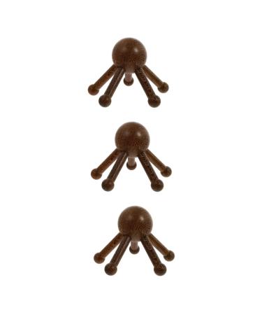 Gleavi 3 STK Massage device with five claws deep massage clerk massage cleaver Head massager Wood claw -shaped massager wood massager head scratch brush hair scrapen wenge