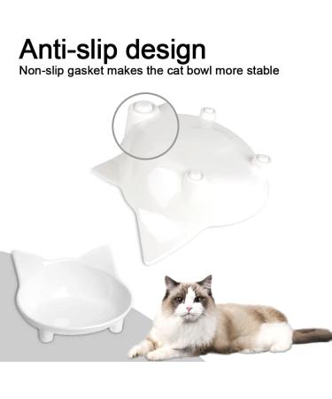Non Slip Cat Food Bowl - Stress Relief for Whisker Fatigue - Wide Shallow Design - Safe Food-grade Material - Black+White - Buy Online on GoSupps.com