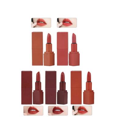 Yosoo 5Pcs Matte Lipstick Set - Long-Lasting Waterproof & Non-Stick Cup - Rouge Lip Gloss for Smooth Hydrated Lips | International Shipping Available - Buy Online on GoSupps.com