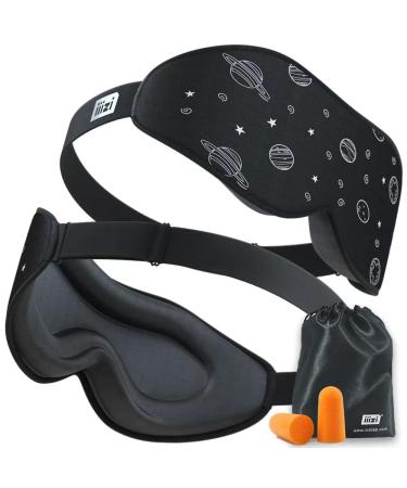 iiizi Sleep mask for Women Men 3D Eye mask for Sleeping Blindfold for Travel Yoga nap Black 5g-black 1-PACK