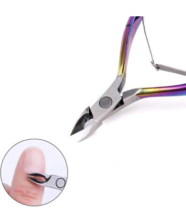 Cuticle Nipper Cuticle Pusher Cuticle Cutter for Precise Dead Skin Remover Pedicure Manicure Nail Art Tools Durable Cuticle Scissors Stainless Steel Rainbow - Buy Online on GoSupps.com