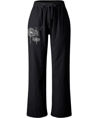 CTRLZS Women's Cotton Linen Palazzo Pants - High Waist Plus Size Casual Loose Fit Beach Trousers with Pockets - Buy Online on GoSupps.com