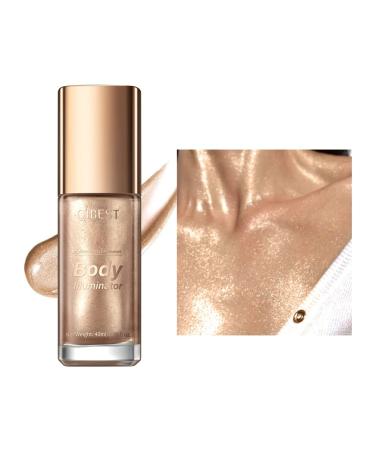 Body Luminizer Shimmer Oil Liquid Highlighter Makeup Face & Body Glow Shimmer Lotion Radiance All In One Makeup Waterproof Moisturizing Shimmer Body Oil (Rose Gold) Rose Gold 1 count (Pack of 1)