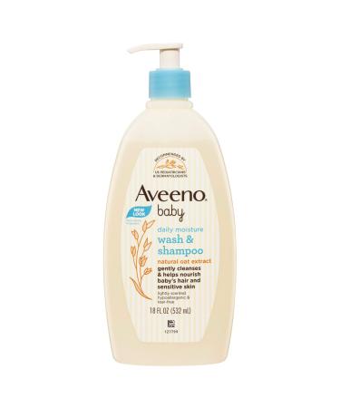 Aveeno Baby Daily Moisture Lightly Scented Wash & Shampoo 532mL - Gentle Formula for Baby's Delicate Skin - Buy Online on GoSupps.com