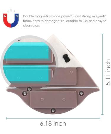 15-24 mm Double Sided Magnetic Window Cleaner Adjustable Magnetic Cleaning Tools Glass Wiper Cleaning Tool Double-Sided Window Cleaning Brush for Double Glazed Windows Khaki - Buy Online on GoSupps.com