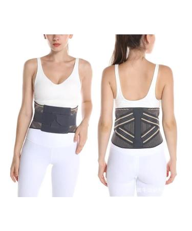 Breathable Ergonomic Lower Back Brace - Lumbar Support for Men & Women | Pain Relief for Herniated Disc Sciatica & Scoliosis | Small Gray Waist Trainer - Buy Online on GoSupps.com