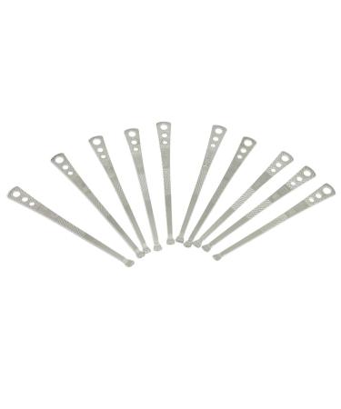Qtqgoitem 10 Pcs Textured Earpicks Ear Wax Remover Curette Tool Silver Tone 2.8 (Model: 9d7 c65 a06 cf8 176)