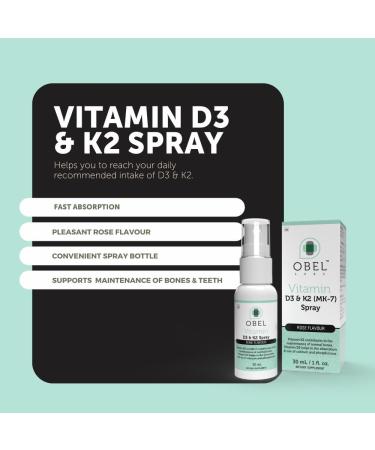 obel Vitamin D3 and K2 Spray | Bone Maintenance | Calcium Adsorption Assistance | Convenient Spray delivery - Buy Online on GoSupps.com