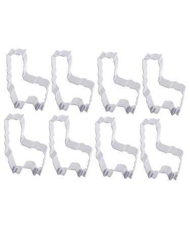 Ciieeo 8 Pcs Alpaca Shape Mold Cookies Mold Stainless Steel Mold Cake Baking Molds Fruit Cutters Mold Blankly Biscuit 7.2X5.3cmx2pcs Silverx2pcs