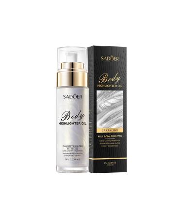 Shimmer Body Oil Plump Up The Bronze Body Shimmer Oil Waterproof Long Lasting Moisturizing Bronze Body Oil Face Body Shimmer Glow Illuminator Long Lasting Non-Sticky (01#)