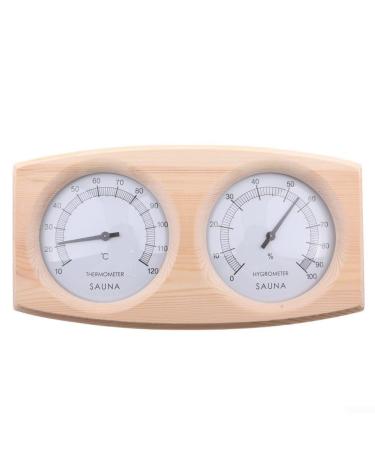 ZAMETTER Sauna Measuring Instruments Wooden Sauna Thermometer 2-in-1 Wooden Sauna Thermometer Hygrometer 23.5 * 13 * 3 cm 1234959087