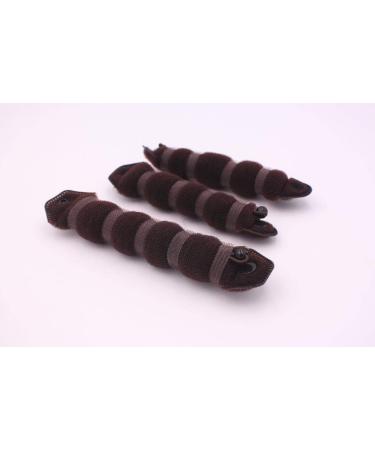 3PCS Magic Hair Styling Donut Bun Ring Set for Women - Brown - Buy Online on GoSupps.com