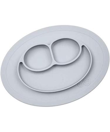 ezpz Mini Mat (Pewter) - Silicone Suction Plate for Babies & Toddlers - Self-Feeding & First Foods - Includes Travel Bag - Light Grey - Buy Online on GoSupps.com