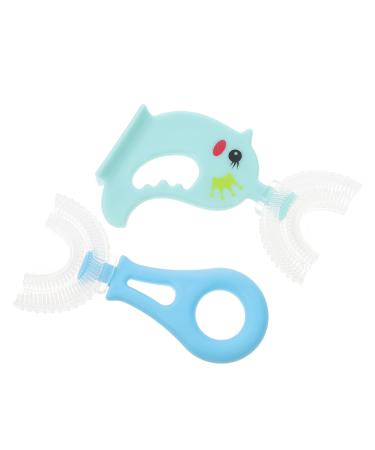 Beaupretty 2st hand toothbrush for children toothbrushes for children children's toothbrush in U-shape baby toothbrush cleaning brush tools for the tooth cleaning oral toothbrush