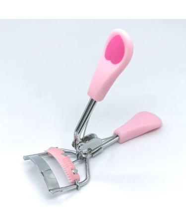 Stainless Steel Eyelash Curler with Built-in Comb Pain-Free, Fits All Eye Shapes, 5 Silicone Refill Pads Included (Light Pink) - Buy Online on GoSupps.com