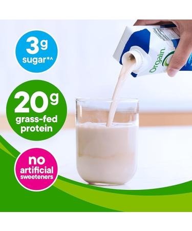Orgain Clean Protein Shake Grass Fed Dairy Vanilla Bean (Pack of 12) and Orgain Organic Nutritional Protein Shake Strawberries & Cream (Pack of 12) - Buy Online on GoSupps.com