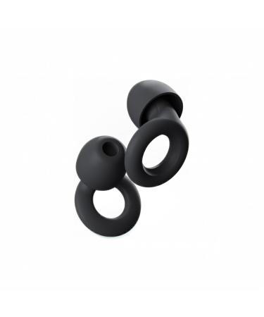 Quiet Ear Plugs for Noise Reduction Super Soft Reusable Hearing Protection in Flexible Silicone for Sleep Noise Sensitivity - 6Ear Tips in S/M/L 24dB & NRR 14 Noise Cancelling Black