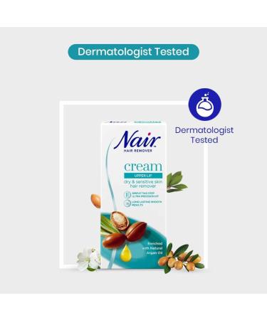 Nair Upper Lip Kit - Gentle Facial Hair Remover with Natural Argan Oil - 20ml Tube + Moisturizer - Buy Online on GoSupps.com