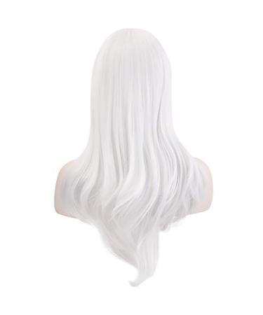 Akstore 28 70cm Long Wavy Curly Hair Fashion Cosplay Wig in White with Wig Cap - Buy Online on GoSupps.com