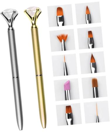 1 Set nail art brush nail painting brush nail art pen nail decoration brush nail pen nail drawng brush nail brush pen kit de manicura liner quartz 19.5*10cm Golden - Buy Online on GoSupps.com