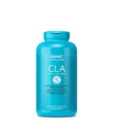 GNC Total Lean CLA | Improve Body Composition & Lean Muscle Tone, Fuels Fat Metabolism & Energy Without Stimulants | Gluten Free | 180 Softgels 180 Count (Pack of 1)