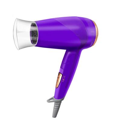 Hair Dryer 1000W Powerful Ionic Hairdryer Travel Hair Dryer Foldable Lightweight Blow Dryer Fast Drying with 3 Temperatures Overheating Protection Function Styling Nozzle for Travel and Family Purple