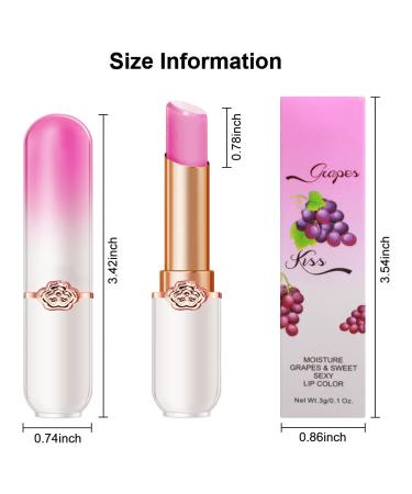 BINGBRUSH 2 Pcs Grape Color Changing Lipstick Lip Tint Set - Long Lasting PH Mood Moisturizing Lip Gloss for Women - Buy Online on GoSupps.com