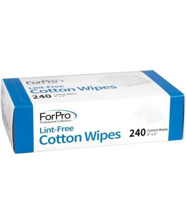 ForPro Lint-Free Cotton Wipes | 2x2 Inches, 100% Pure Cotton Gauze, White | 240-Count - Buy Online on GoSupps.com