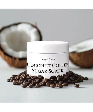 Coconut Coffee Sugar Body Scrub | Exfoliating & Foaming Sugar Scrub for Soft Skin | Moisturizing Body Hands & Feet Scrub with Oatmeal Extract - Buy Online on GoSupps.com