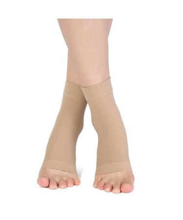 Ankle Support Comfortable & Breathable Elastic Spandex/Nylon for Sports | Joint Pain & Injury Recovery | X-Large Skin Color - Buy Online on GoSupps.com