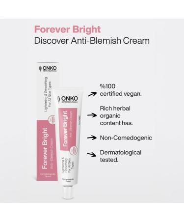ONKO DERMA'CEUTICALS ONKO DERMACEUTICALS Forever Bright AntiBlemish Cream advanced skin care hyaluronic acid moisturizer and acne treatment corrective serum for dark spots 40 ml - Buy Online on GoSupps.com