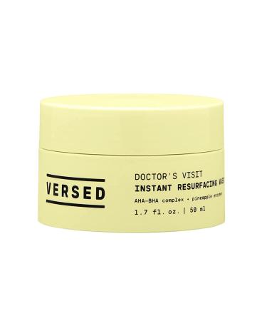Versed Doctors Visit Instant Resurfacing Face Mask - AHA, BHA and Enzyme Exfoliating Mask Helps Reduce Hyperpigmentation - Smooth and Moisturize Skin with Vitamin C - Vegan (1.7 fl oz)