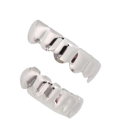Shiny Teeth Hip Hop Brass Teeth Set - Gold Silver Rose Gold Black for Halloween Party | Real Gold Plating - Buy Online on GoSupps.com
