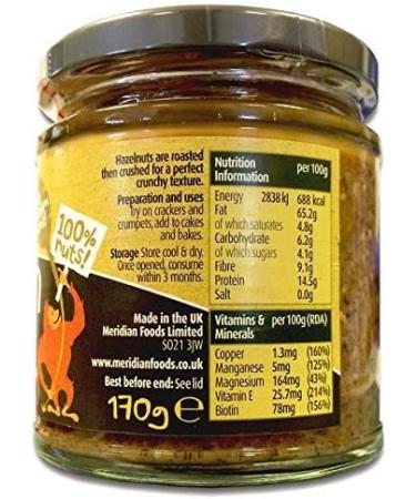  Meridian Meridian | Hazelnut Crunchy Butter | 6 x 6 oz - Buy Online on GoSupps.com