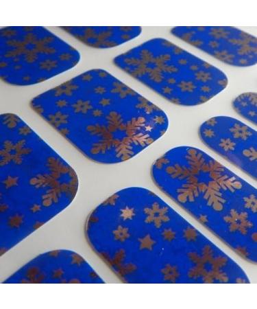 Chix Nails Nail Wraps Blue Silver Snowflake Christmas Chrome Fingers Toes Vinyl Foils - Buy Online on GoSupps.com