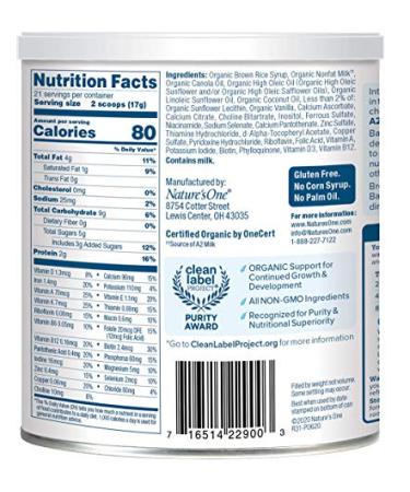 Organic Baby's Only Premium Dairy Toddler Formula - 12.7 Oz Non-GMO, USDA Organic, Clean Label Project Verified - Buy Online on GoSupps.com