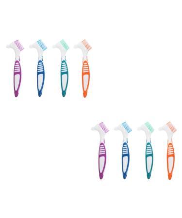 Minkissy 8 STK toothbrush prosthesis cleaning brush for the household prosthesis cleaning brush for home cleaning brushes for the household stopping brush double brush care pp material
