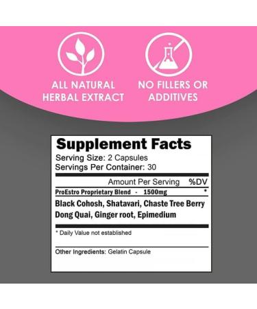 yhn ProEstro 1500mg Estrogen Pills for Women - Hormone Balance & Fertility Support - 60 Capsules - Buy Online on GoSupps.com