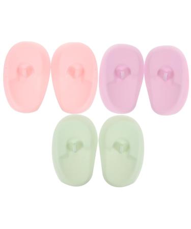 Healeved 3 Pairs Silicone Earmuffs Silicone Hair Dye Earmuffs Silicone Ear Covers Ear Caps Hair Salon Ear Shield Ear Muffs Make up Ear Covers Baking Oil Men and Women Silica Gel Accessories