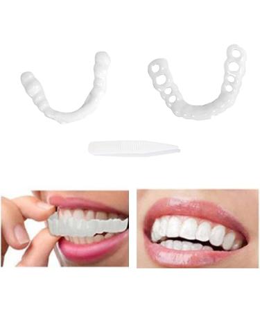 Buy Nitaiun 2-Piece Instant Veneers | Upper & Lower Snap-On Dentures for Perfect Smile - Comfortable Fake Teeth - Buy Online on GoSupps.com