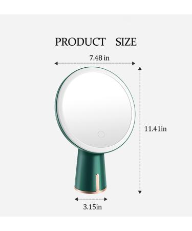 Tanmicoshomy Makeup Mirror with Lights - 31 Inches, 5X Magnification, USB-C Rechargeable, 3 Color Dimmable Lighting, Touch Screen - Green - Buy Online on GoSupps.com