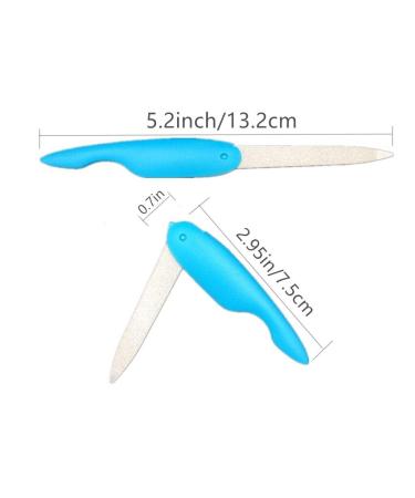 3pcs Stainless Steel Folding Nail File Set - Double Sided Professional Tool for Easy Nail Care - Men and Women (Random Color) - Buy Online on GoSupps.com