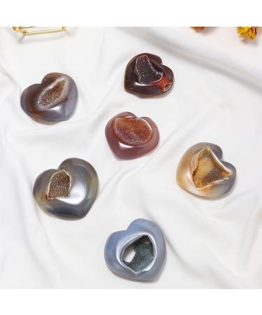 Natural Crystal Rough Specimen Natural Colorful Crystal Stone Agate Crystal Cluster Heart Shape Crystal CaveStone Home Decoration Crafts DecorationStone Stone Mineral Specimen (Color : Random Color 4-5cm Random Color - Buy Online on GoSupps.com